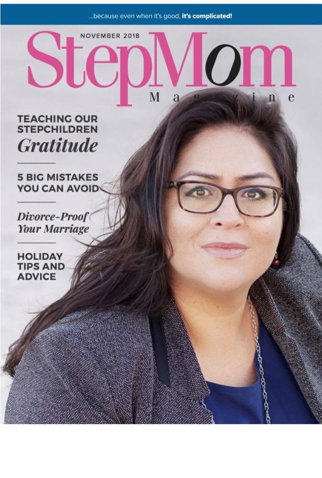 Yamile "Yaya" McBride on the cover of StepMom Magazine, November 2018.